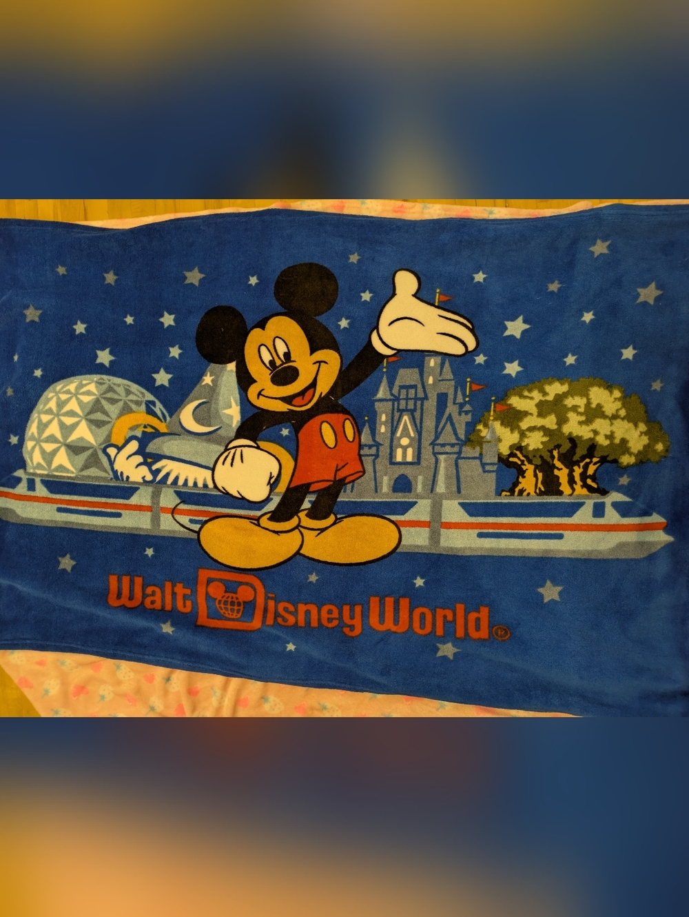 Disney Plush Blanket or Robe in Blue with Yellow Accent